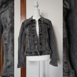 Simply Vera Vera Wang Black Acid Wash Jean Jacket Sz M
